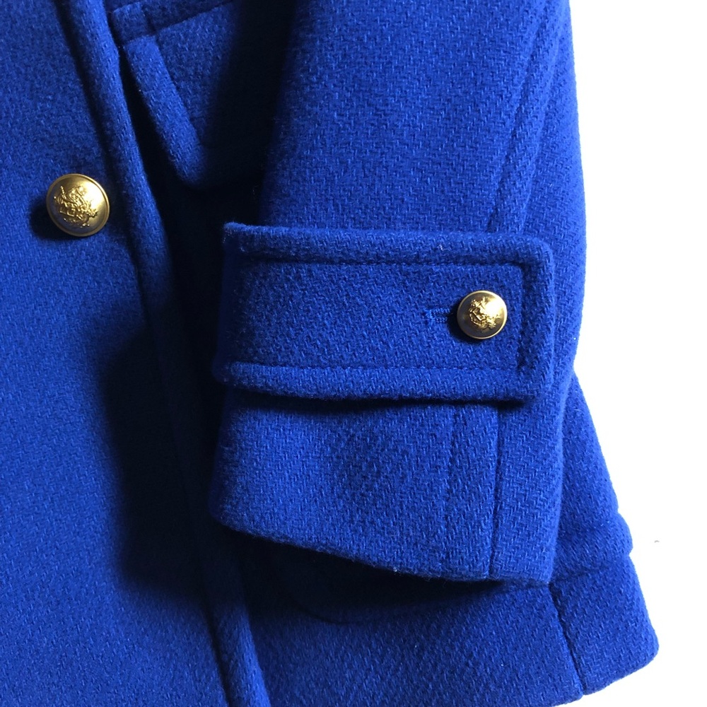 J Crew royal blue textured tweed double breasted coat jacket peacoat - Picture 2 of 9